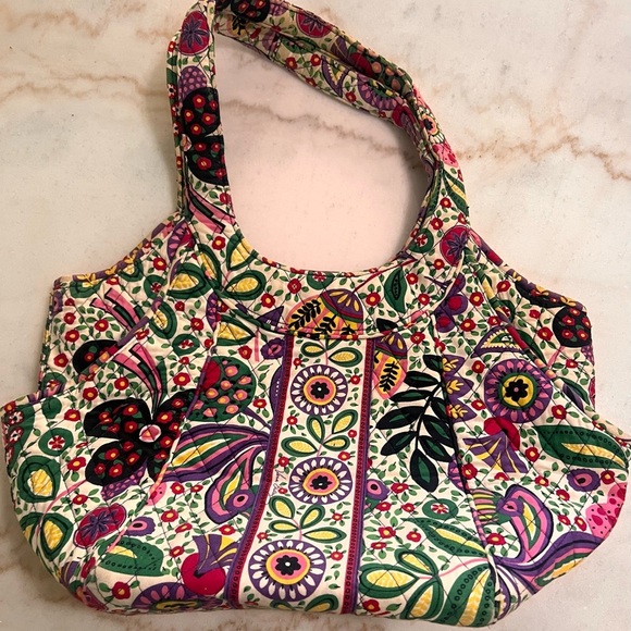 Vera Bradley Carson Floral Shoulder Bag Matching Wallet and Kiss Lock Coin Bag - Picture 3 of 15